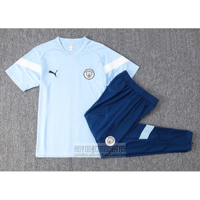 Chandal del Manchester City Manga Corta 2022-2023 Azul